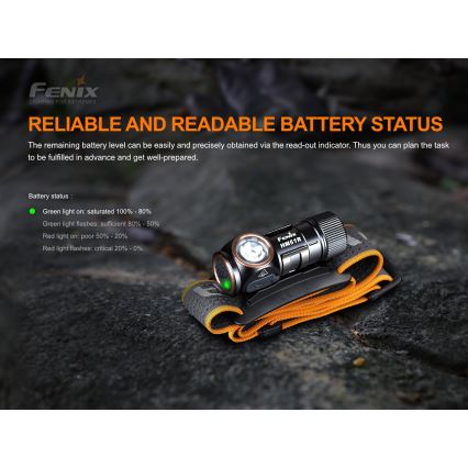 Fenix HM51RV20 - LED įkraunamas žibintuvėlis 3xLED/1xCR123A/USB IP68 700 lm 120 val. 700 m