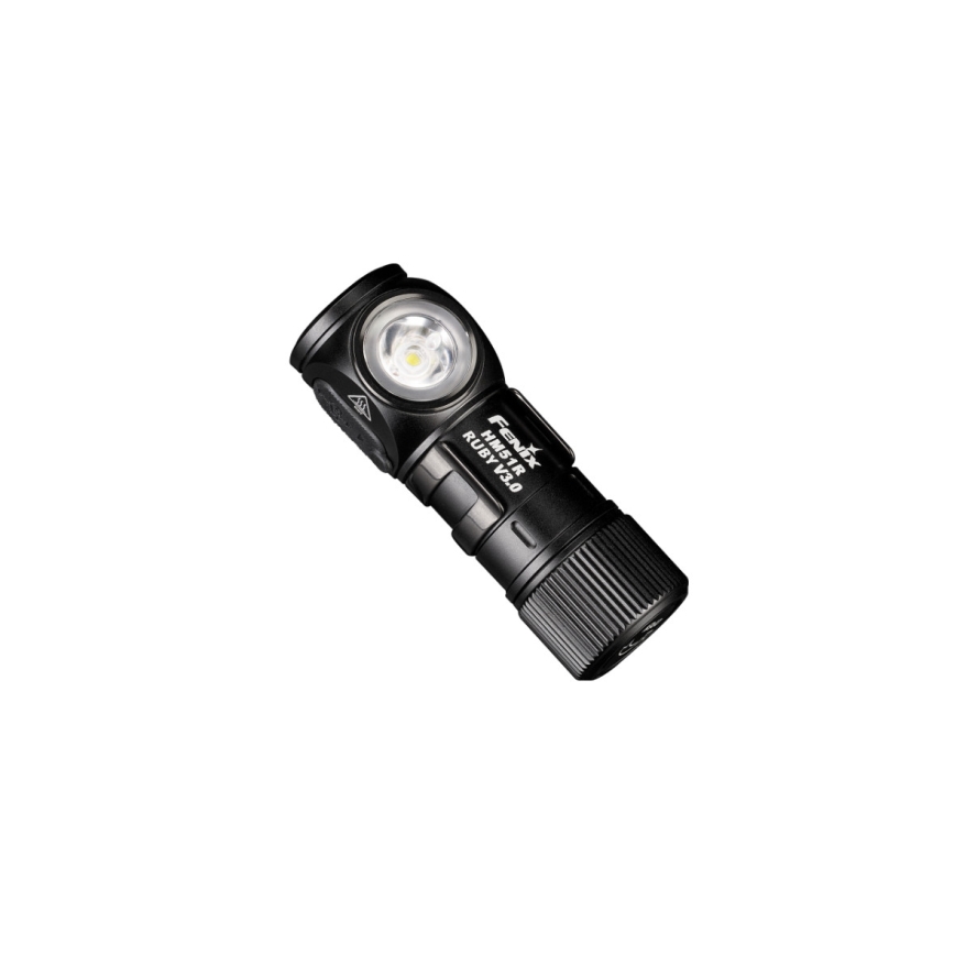 Fenix HM51RV3ABL - LED įkraunamas galvos žibintas su reguliuojamu ryškumu LED/USB/1xCR123A 950 mAh IP68 860 lm 125 h juodas