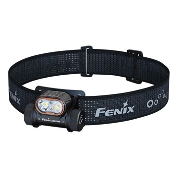 Fenix HM55RABL - LED įkraunamas galvos žibintas su reguliuojamu ryškumu LED/USB/1xCR123A 1600 mAh IP68 1200 lm 141,2 h juodas