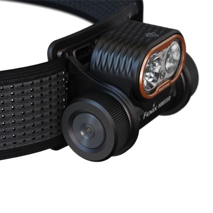 Fenix HM55RABL - LED įkraunamas galvos žibintas su reguliuojamu ryškumu LED/USB/1xCR123A 1600 mAh IP68 1200 lm 141,2 h juodas