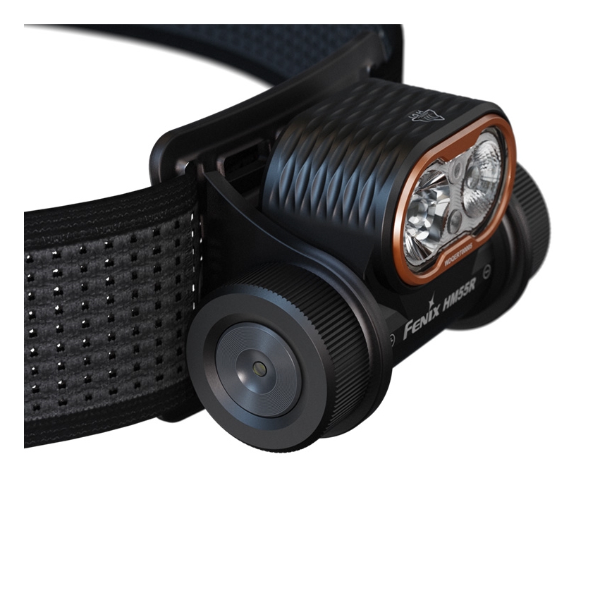 Fenix HM55RABL - LED įkraunamas galvos žibintas su reguliuojamu ryškumu LED/USB/1xCR123A 1600 mAh IP68 1200 lm 141,2 h juodas