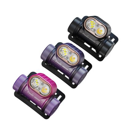 Fenix HM55RNBL - LED reguliuojamo ryškumo įkraunamas galvos žibintas LED/USB/1xCR123A 1600 mAh IP68 1200 lm 141,2 h violetinė