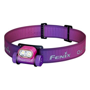 Fenix HM55RNBL - LED reguliuojamo ryškumo įkraunamas galvos žibintas LED/USB/1xCR123A 1600 mAh IP68 1200 lm 141,2 h violetinė