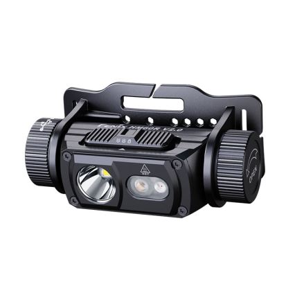 Fenix HM60RV20 - LED reguliuojamo ryškumo įkraunamas galvos žibintas LED/USB 4000 mAh IP68 1600 lm 292 val. oranžinis