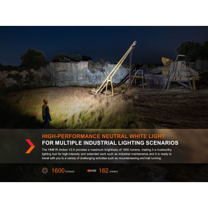 Fenix HM61RV20 - LED pakraunamas žibintuvėlis ant galvos LED/USB/2xCR123A IP68 1600 lm 300 h 3400 mAh