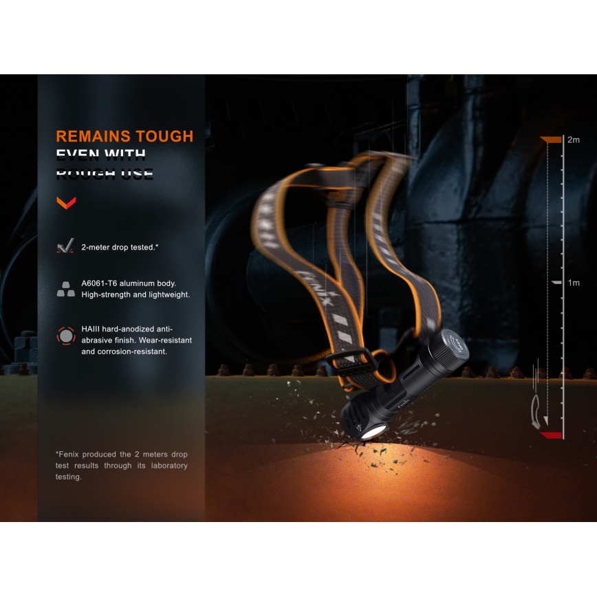 Fenix HM61RV20 - LED pakraunamas žibintuvėlis ant galvos LED/USB/2xCR123A IP68 1600 lm 300 h 3400 mAh