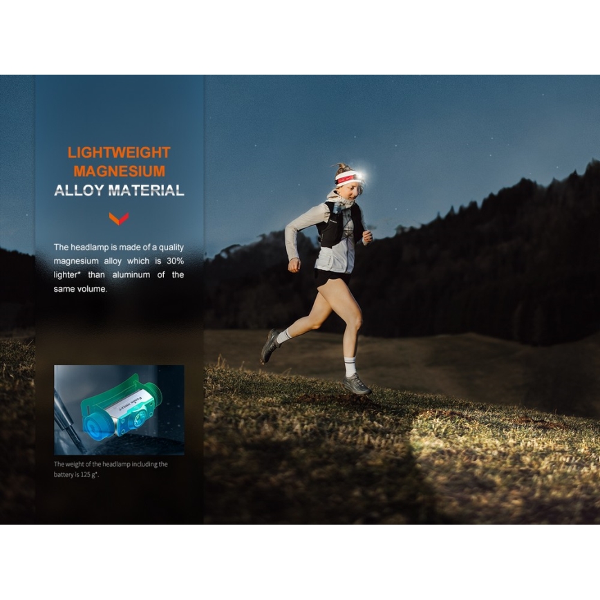 Fenix HM62TMGM - LED Pritemdomas įkraunamas galvos žibintas LED/USB IP68 1200 blizgus 280 h 3400 mAh