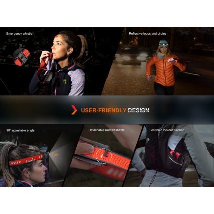 Fenix HM62TMGM - LED Pritemdomas įkraunamas galvos žibintas LED/USB IP68 1200 blizgus 280 h 3400 mAh