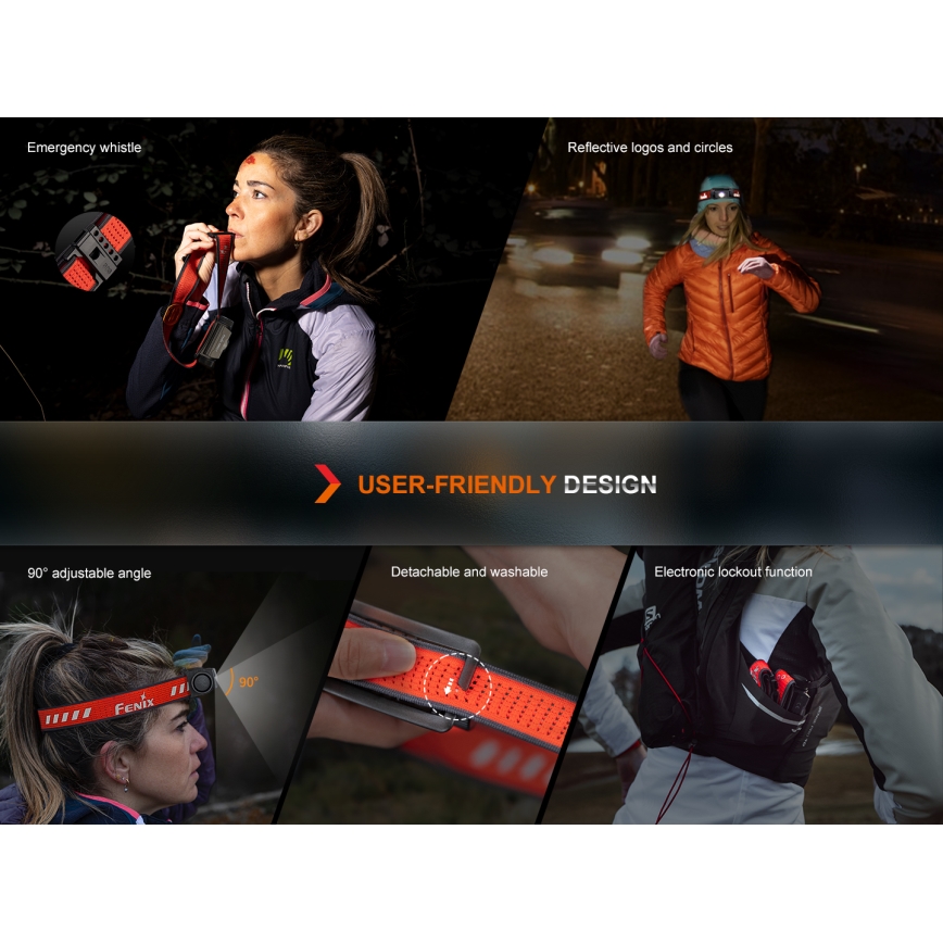Fenix HM62TMGM - LED Pritemdomas įkraunamas galvos žibintas LED/USB IP68 1200 blizgus 280 h 3400 mAh