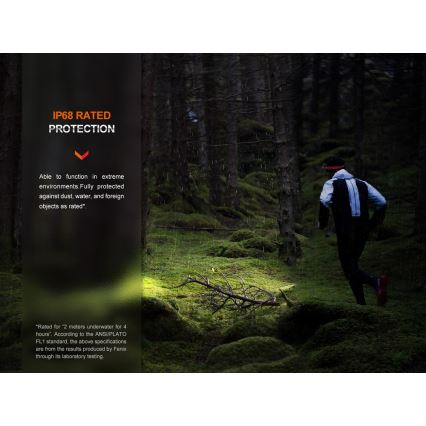 Fenix HM62TMGM - LED Pritemdomas įkraunamas galvos žibintas LED/USB IP68 1200 blizgus 280 h 3400 mAh