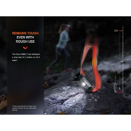 Fenix HM62TMGM - LED Pritemdomas įkraunamas galvos žibintas LED/USB IP68 1200 blizgus 280 h 3400 mAh