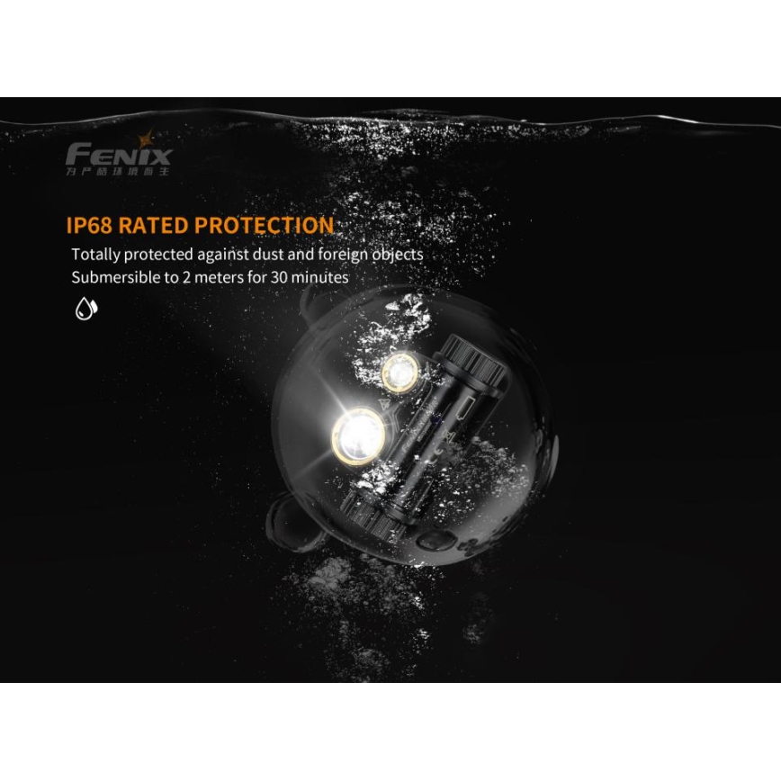 Fenix HM65R - LED Įkraunamas galvos žibintuvėlis 2xLED/2xCR123A IP68 1400 lm 300 val