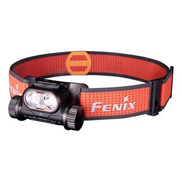 Fenix HM65RTV20BLC- LED Pritemdomas įkraunamas galvos žibintas LED/USB IP68 3400 mAh juoda/oranžinė