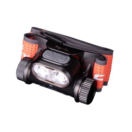 Fenix HM65RTV20BLC- LED Pritemdomas įkraunamas galvos žibintas LED/USB/2xCR123A IP68 3400 mAh juoda/oranžinė