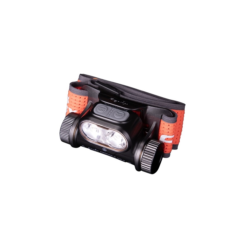 Fenix HM65RTV20BLC- LED Pritemdomas įkraunamas galvos žibintas LED/USB/2xCR123A IP68 3400 mAh juoda/oranžinė