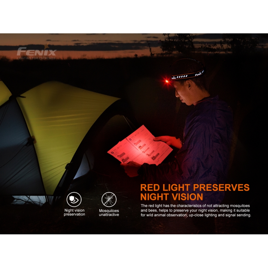 Fenix HM70R - LED pakraunamas žibintuvėlis ant galvos 4xLED/1x21700 IP68 1600 blizgus 800 h 5000 mAh