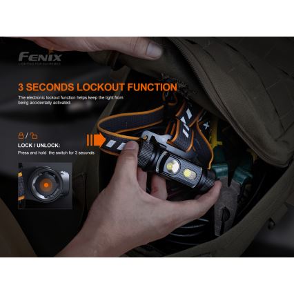 Fenix HM70R - LED pakraunamas žibintuvėlis ant galvos 4xLED/1x21700 IP68 1600 blizgus 800 h 5000 mAh