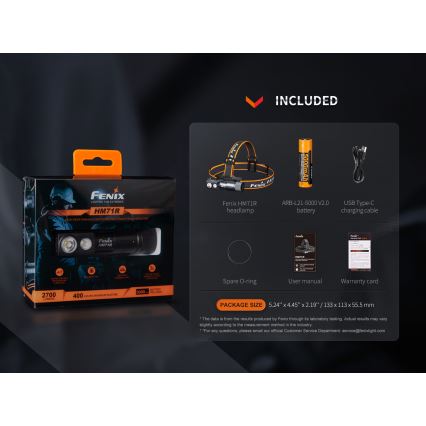 Fenix HM71R - LED pakraunamas žibintuvėlis ant galvos LED/USB IP68 2700 blizgus 400 h 5000 mAh