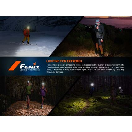 Fenix HP12RTABL - LED reguliuojamo ryškumo įkraunamas galvos žibintas LED/USB 4000 mAh IP66 1300 lm 310 val. juodas
