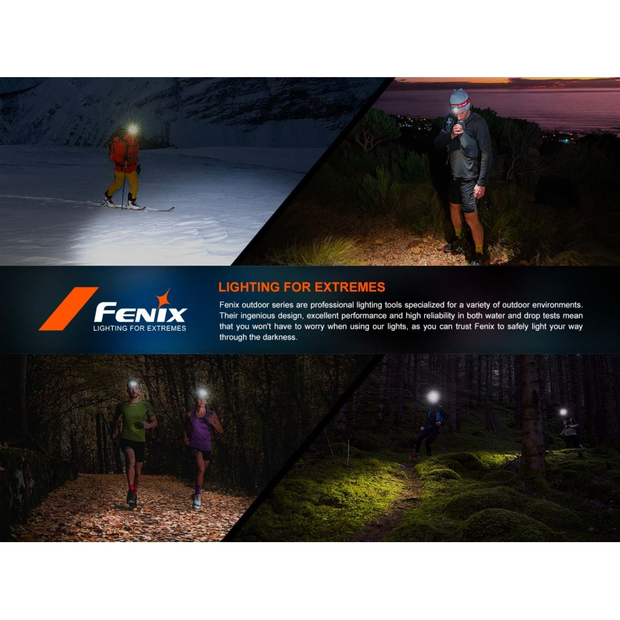 Fenix HP12RTABL - LED reguliuojamo ryškumo įkraunamas galvos žibintas LED/USB 4000 mAh IP66 1300 lm 310 val. juodas