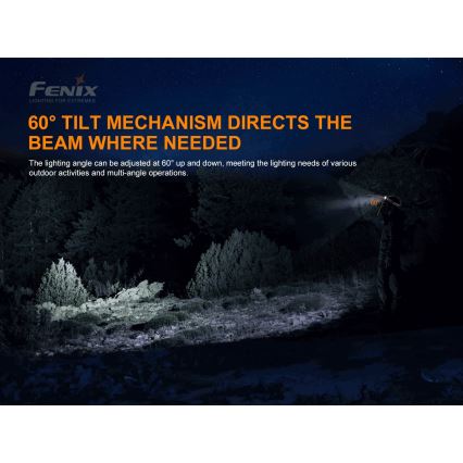 Fenix HP16R1250 - LED pakraunamas žibintuvėlis ant galvos 3xLED/USB 4xAA IP66 1250 lm 600 h 3000 mAh