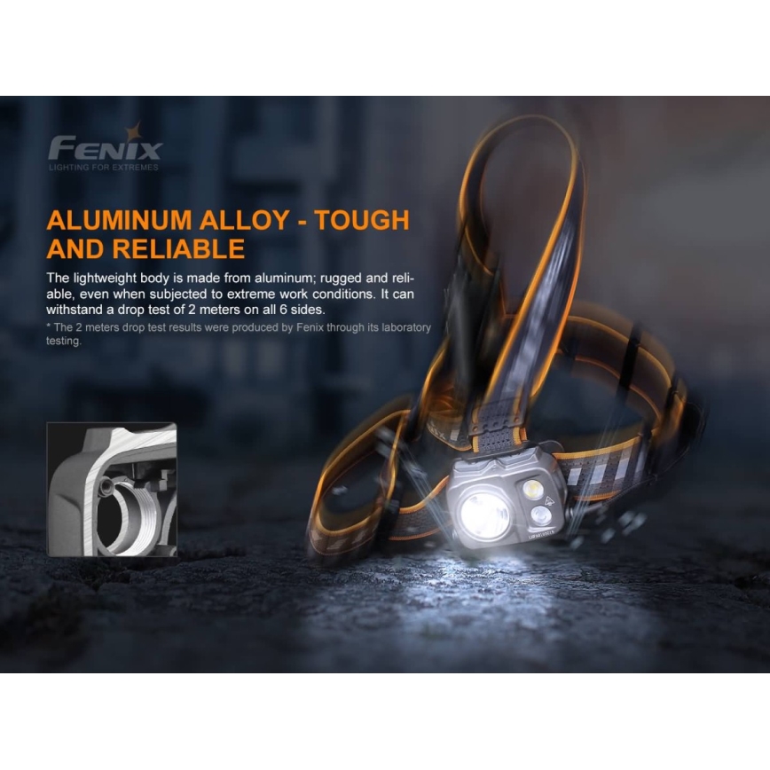 Fenix HP25RV20-LED Pritemdomas įkraunamas galvos žibintas 3xLED/1x21700 IP66 1600 lm 800 h