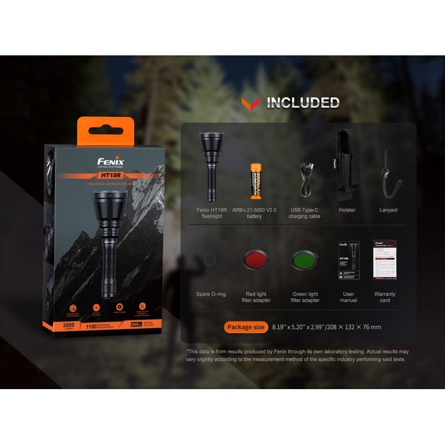 Fenix HT18R - LED Pritemdomas įkraunamas žibintuvėlis LED/1x21700 IP68 2800 lm 42 h 5000 mAh