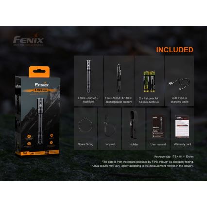 Fenix LD22V20 – LED Įkraunamas žibintuvėlis LED/USB IP66 800 lm 220 val.