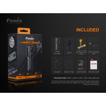 Fenix LR35R - LED Įkraunamas žibintuvėlis 6xLED/2x21700 4000 mAh IP68 10000 lm 80 val