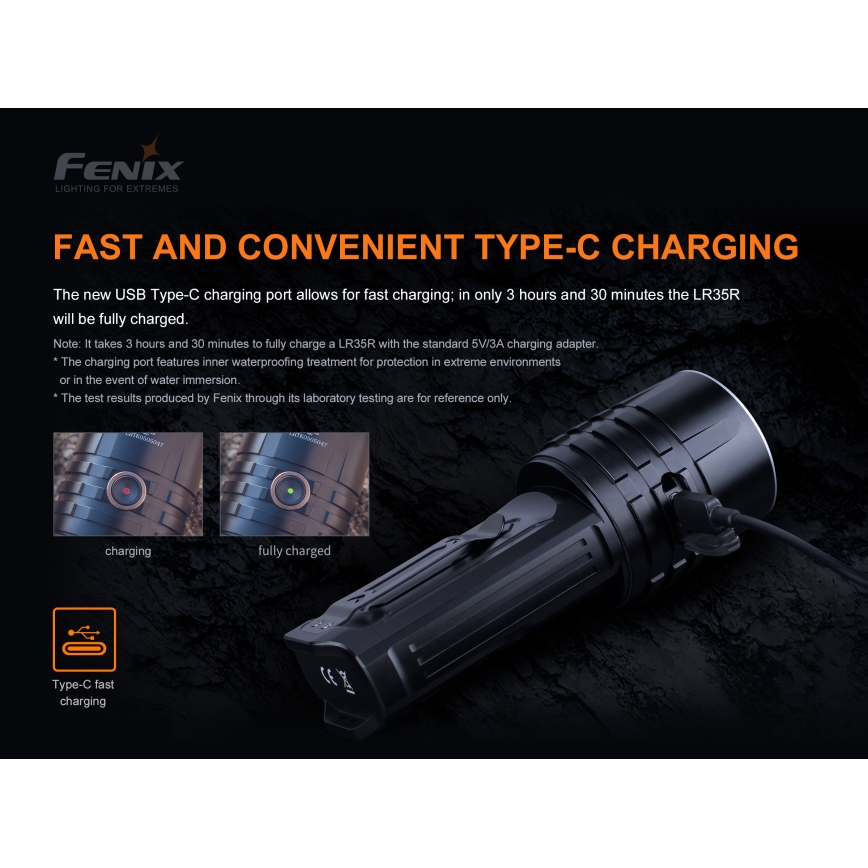 Fenix LR35R - LED Įkraunamas žibintuvėlis 6xLED/2x21700 4000 mAh IP68 10000 lm 80 val