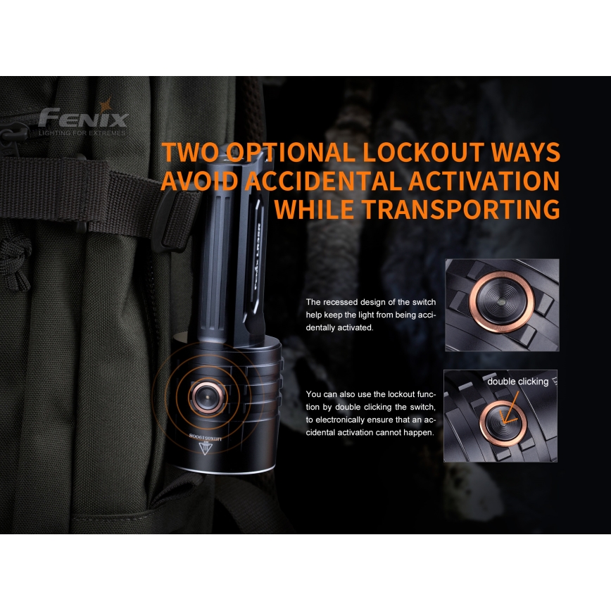 Fenix LR35R - LED Įkraunamas žibintuvėlis 6xLED/2x21700 4000 mAh IP68 10000 lm 80 val