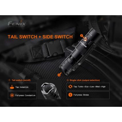 Fenix PD25R - LED pakraunamas žibintuvėlis LED/USB/1xCR123A IP68 800 lm 70 h 700 mAh