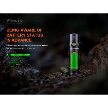 Fenix PD25R - LED pakraunamas žibintuvėlis LED/USB/1xCR123A IP68 800 lm 70 h 700 mAh