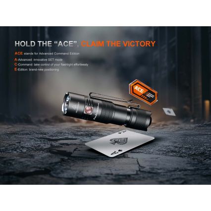 Fenix PD26RACE - reguliuojamo ryškumo įkraunamas LED žibintuvėlis LED/USB 1600 mAh IP68 1300 lm 556 h juodas