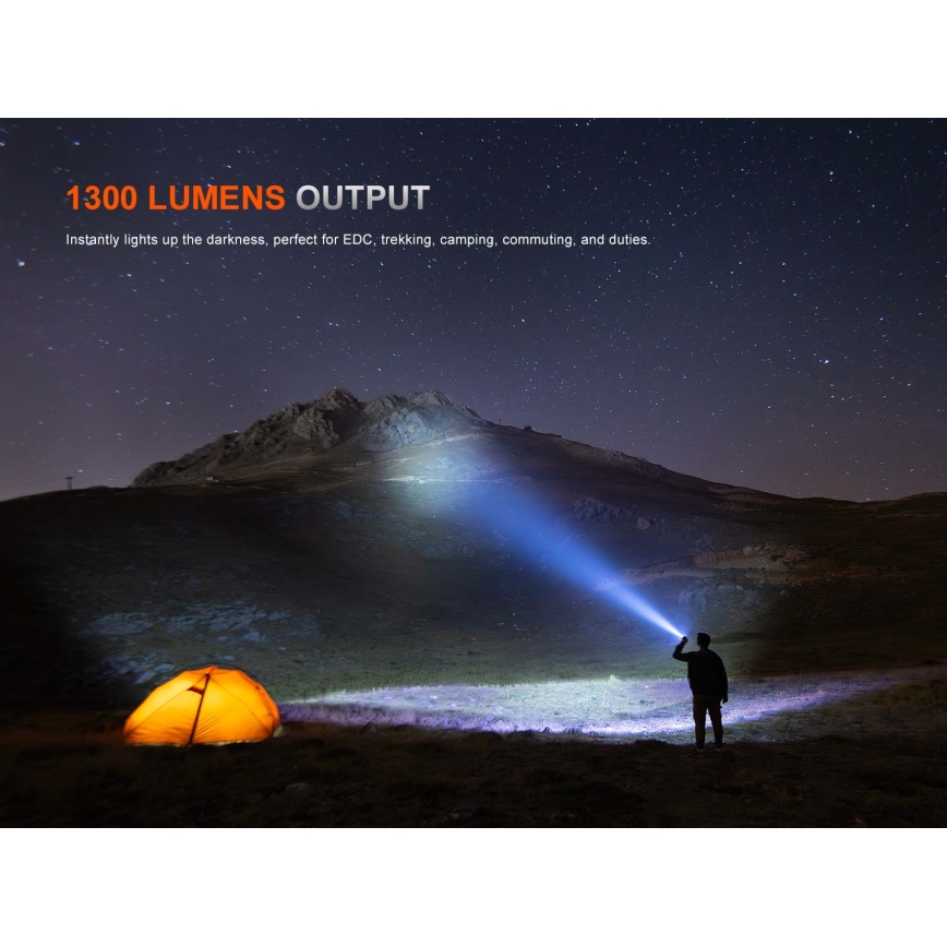 Fenix PD26RACE - reguliuojamo ryškumo įkraunamas LED žibintuvėlis LED/USB 1600 mAh IP68 1300 lm 556 h juodas