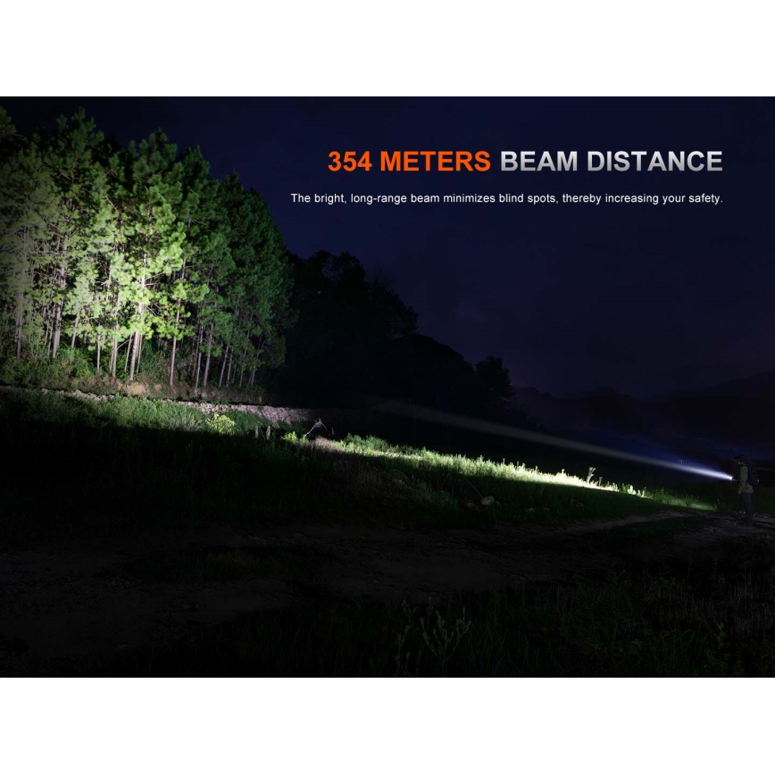 Fenix PD26RACE - reguliuojamo ryškumo įkraunamas LED žibintuvėlis LED/USB 1600 mAh IP68 1300 lm 556 h juodas