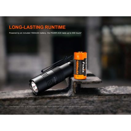 Fenix PD26RACE - reguliuojamo ryškumo įkraunamas LED žibintuvėlis LED/USB 1600 mAh IP68 1300 lm 556 h juodas