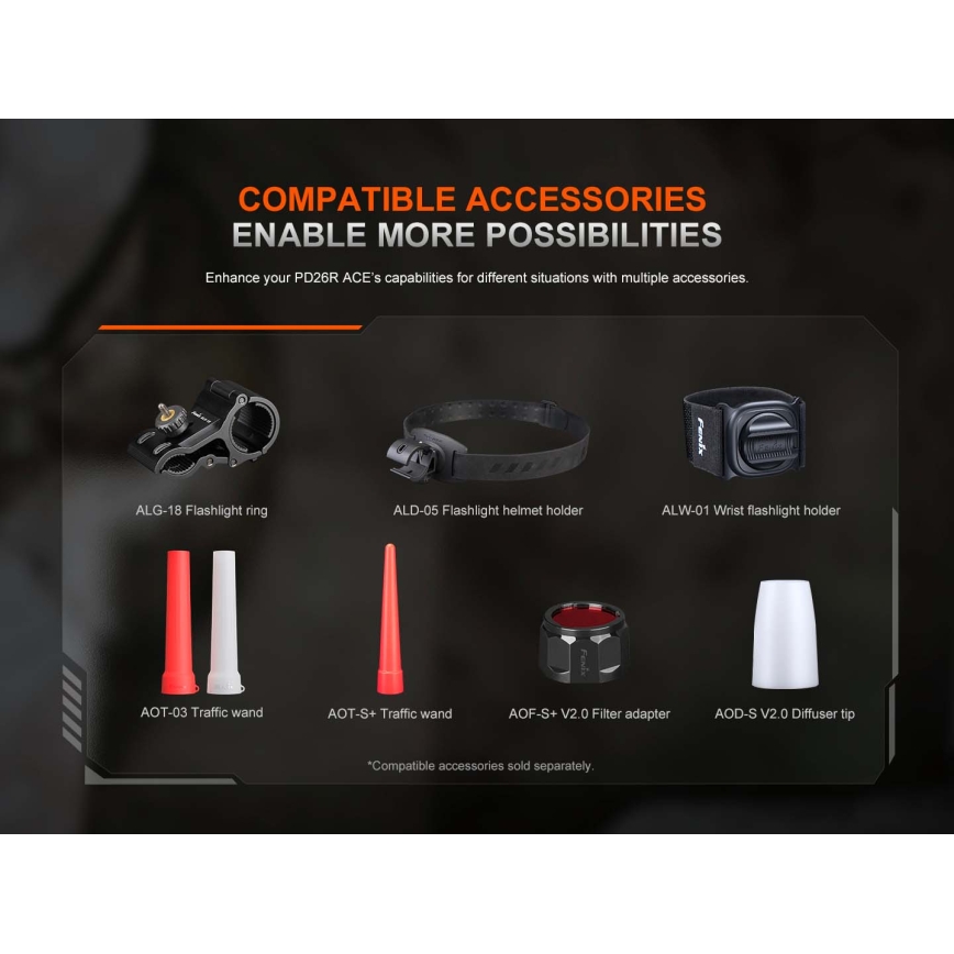 Fenix PD26RACE - reguliuojamo ryškumo įkraunamas LED žibintuvėlis LED/USB 1600 mAh IP68 1300 lm 556 h juodas