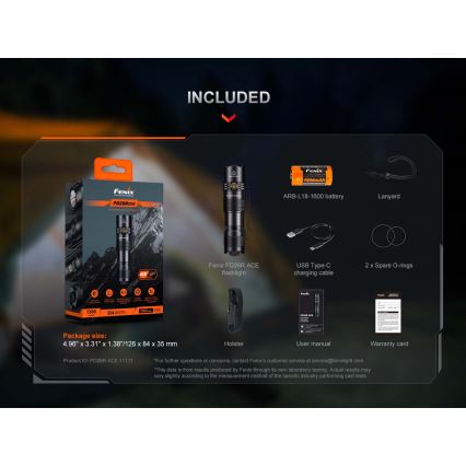 Fenix PD26RACE - reguliuojamo ryškumo įkraunamas LED žibintuvėlis LED/USB 1600 mAh IP68 1300 lm 556 h juodas