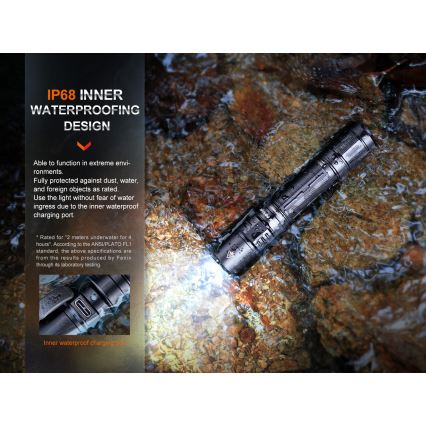 Fenix PD35R - LED pakraunamas žibintuvėlis LED/USB/2xCR123A IP68 1700 lm 100 h 3400 mAh