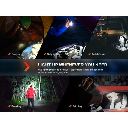 Fenix PD35R - LED pakraunamas žibintuvėlis LED/USB/2xCR123A IP68 1700 lm 100 h 3400 mAh