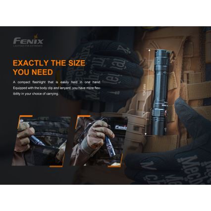 Fenix PD35V30 - LED pakraunamas žibintuvėlis LED/USB/2xCR123A IP68 1700 blizgus 230 h 2600 mAh