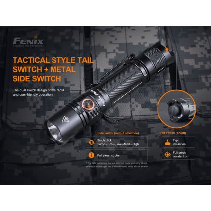 Fenix PD35V30 - LED pakraunamas žibintuvėlis LED/USB/2xCR123A IP68 1700 blizgus 230 h 2600 mAh