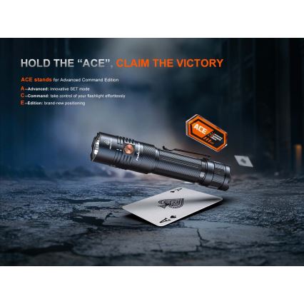 Fenix PD36RACE - reguliuojamo ryškumo įkraunamas LED žibintas LED/USB 5000 mAh IP68 3000 lm 63,45 h juodas