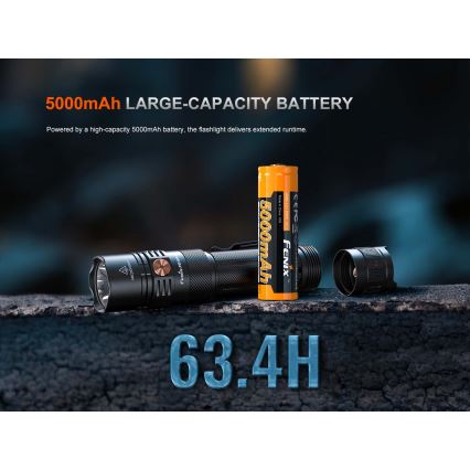 Fenix PD36RACE - reguliuojamo ryškumo įkraunamas LED žibintas LED/USB 5000 mAh IP68 3000 lm 63,45 h juodas