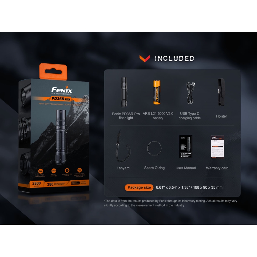 Fenix PD36RPRO - LED Taktinis įkraunamas žibintuvėlis LED/USB IP68 2800 lm 42 h 5000 mAh