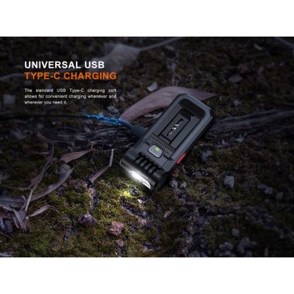 Fenix SW05RREDBLC - LED Pritemdomas įkraunamas žibintuvėlis LED/USB IPX6 150 lm 49 h juoda