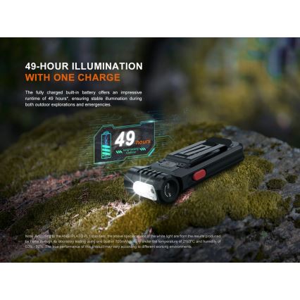 Fenix SW05RREDBLC - LED Pritemdomas įkraunamas žibintuvėlis LED/USB IPX6 150 lm 49 h juoda