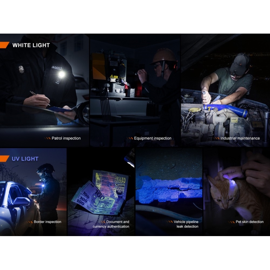 Fenix SW05RUVBLC - LED Pritemdomas įkraunamas žibintuvėlis LED/USB IPX6 150 lm 49 h 700 mAh juoda