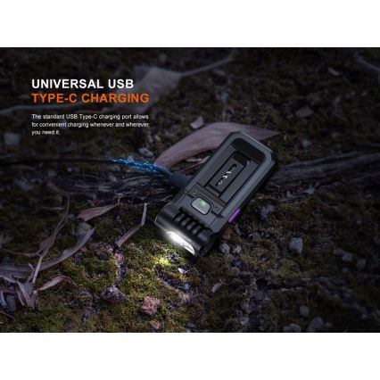 Fenix SW05RUVBLC - LED Pritemdomas įkraunamas žibintuvėlis LED/USB IPX6 150 lm 49 h 700 mAh juoda